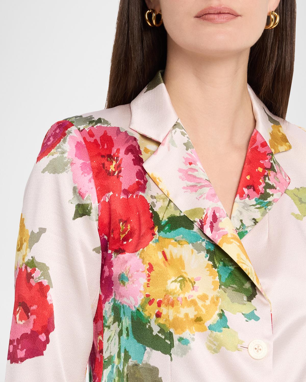 Pat Nixon Silk Single-Breasted Classic Jacket - thumbnail 5