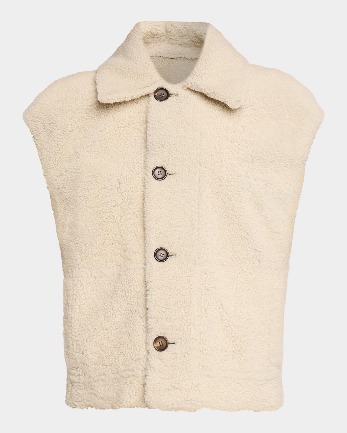 Reversible Suede & Lamb Shearling Vest