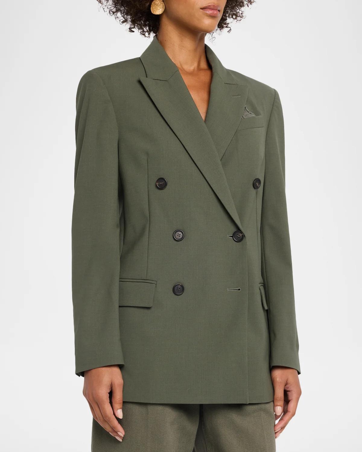 Tropical Luxury Wool Double-Breasted Jacket - thumbnail 4