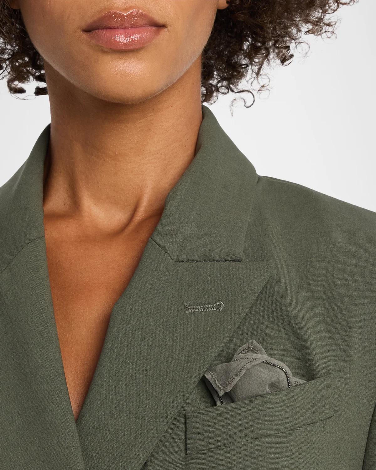 Tropical Luxury Wool Double-Breasted Jacket - thumbnail 5