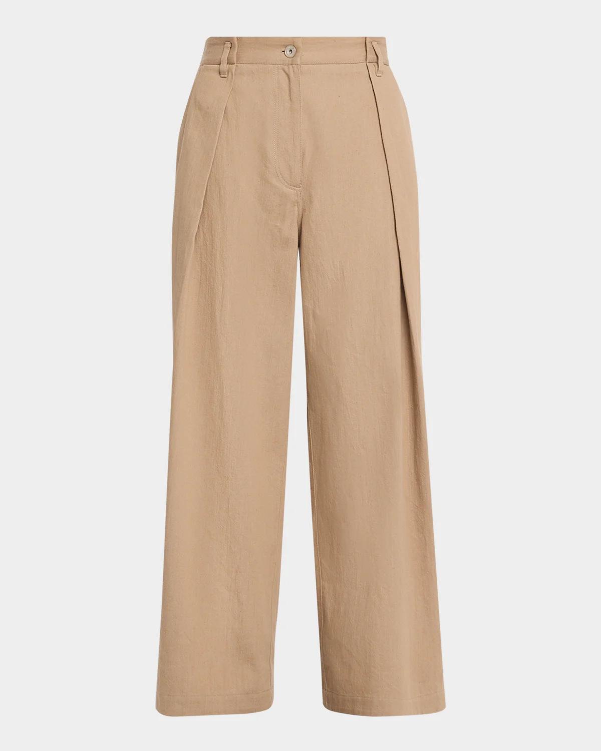 Sparkle Twill Wide-Leg Pants