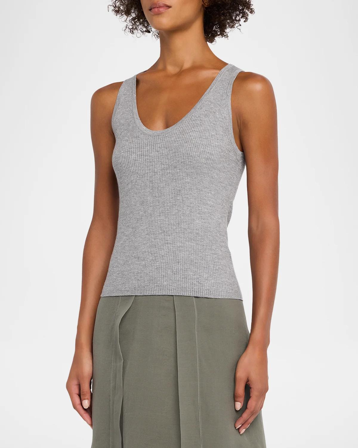 Sparkle Rib Knit Tank Top - thumbnail 4
