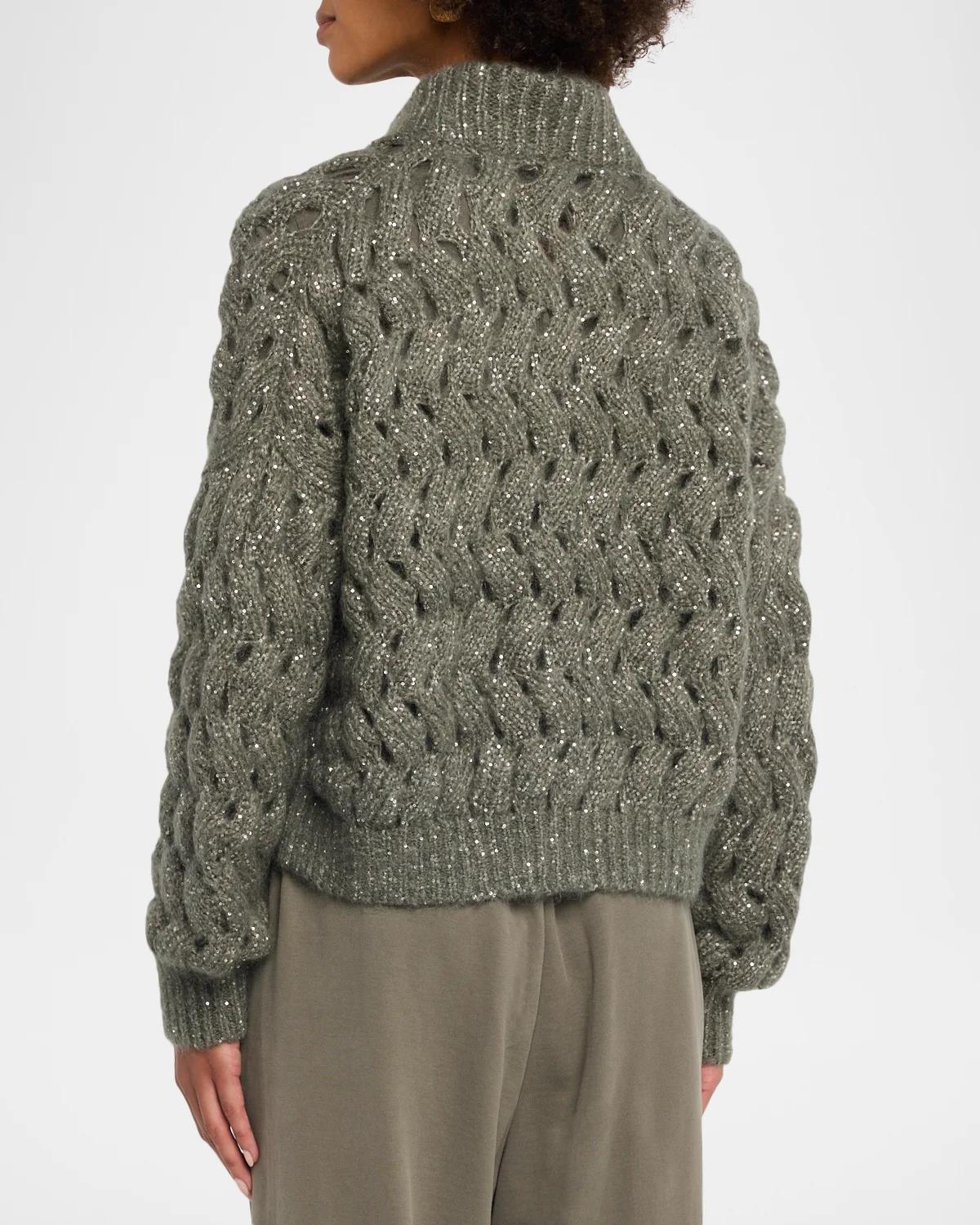 Ocean Waves Diamante Mohair Cardigan - thumbnail 3