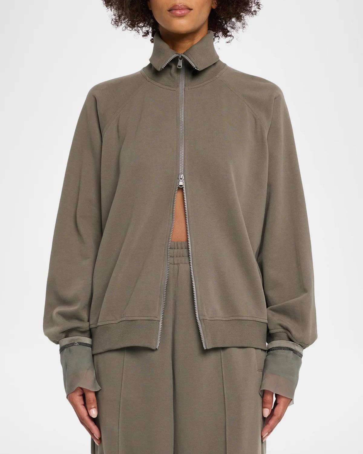 Monili Silk Cuffs Travel Zip-Up Jacket - thumbnail 4