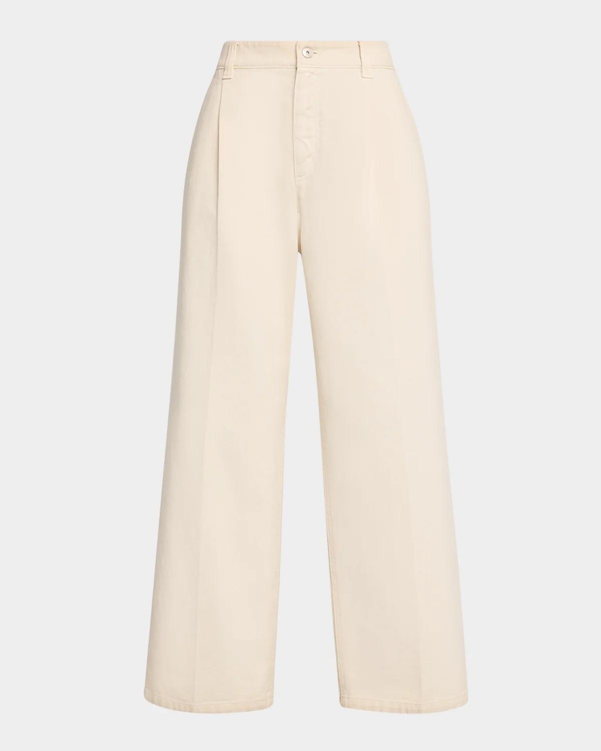 Garment Dye Straight-Leg Ankle Pants