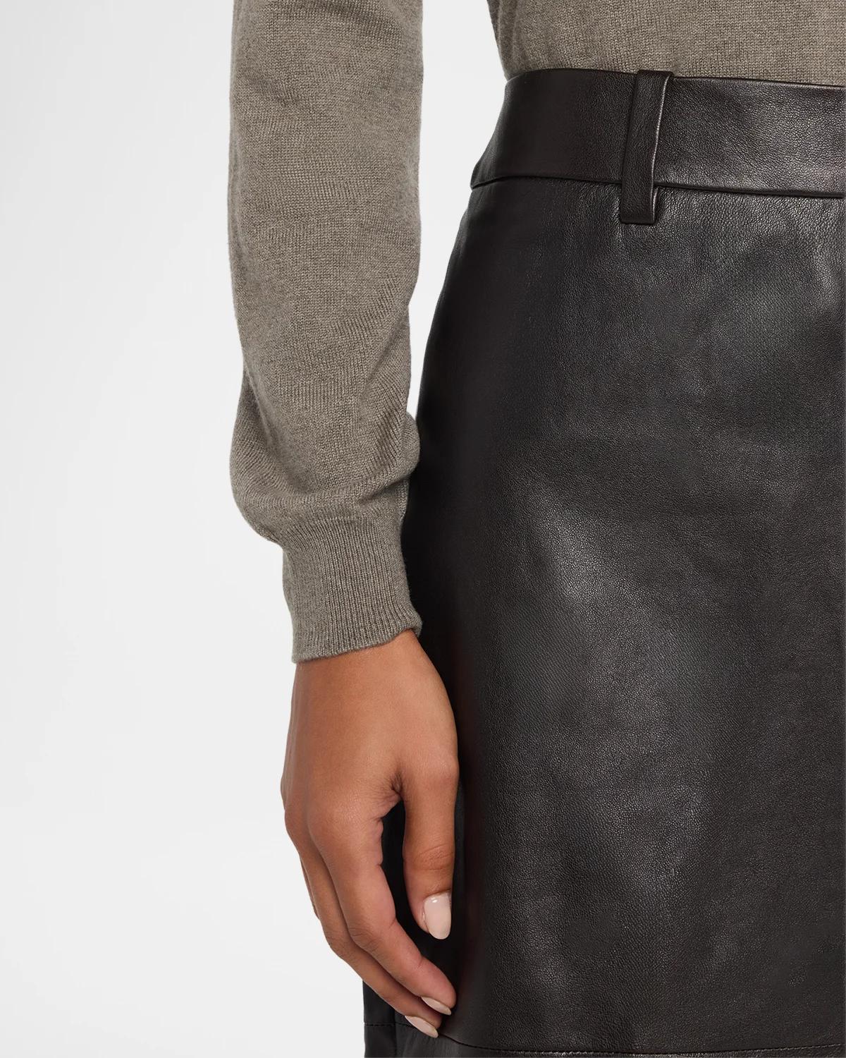 Leather Midi Pencil Skirt - thumbnail 5