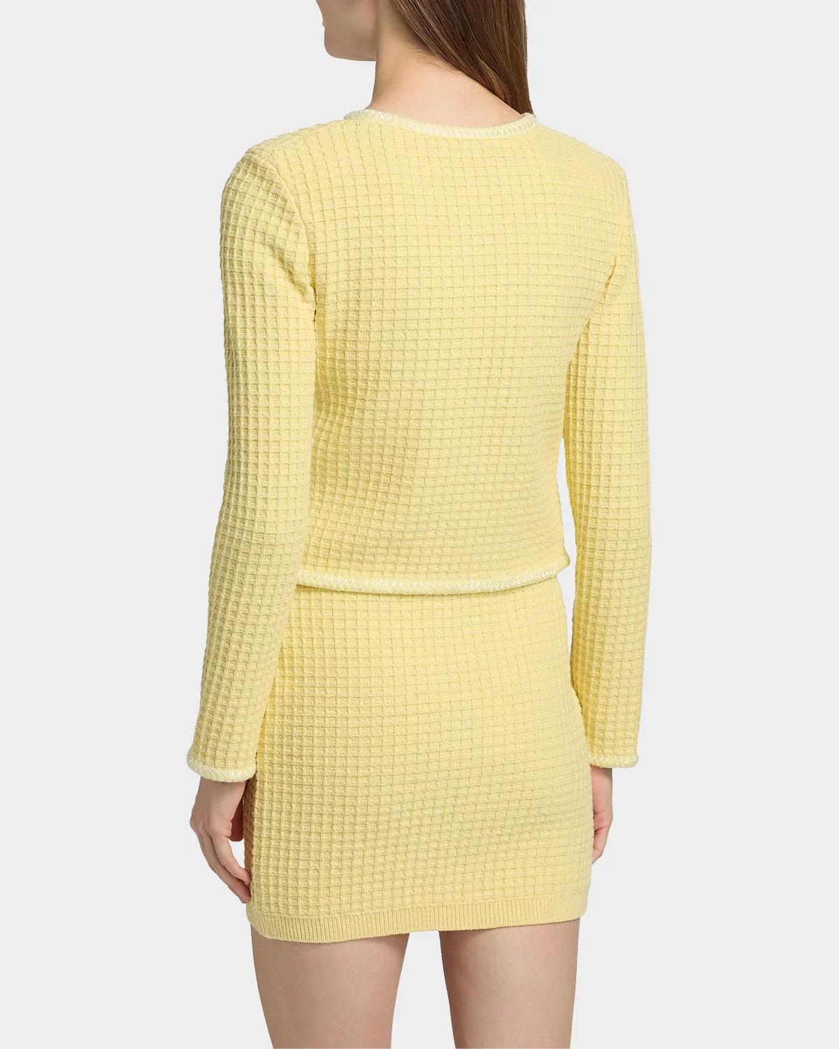 Sade Waffle-Knit Cardigan Jacket - thumbnail 3