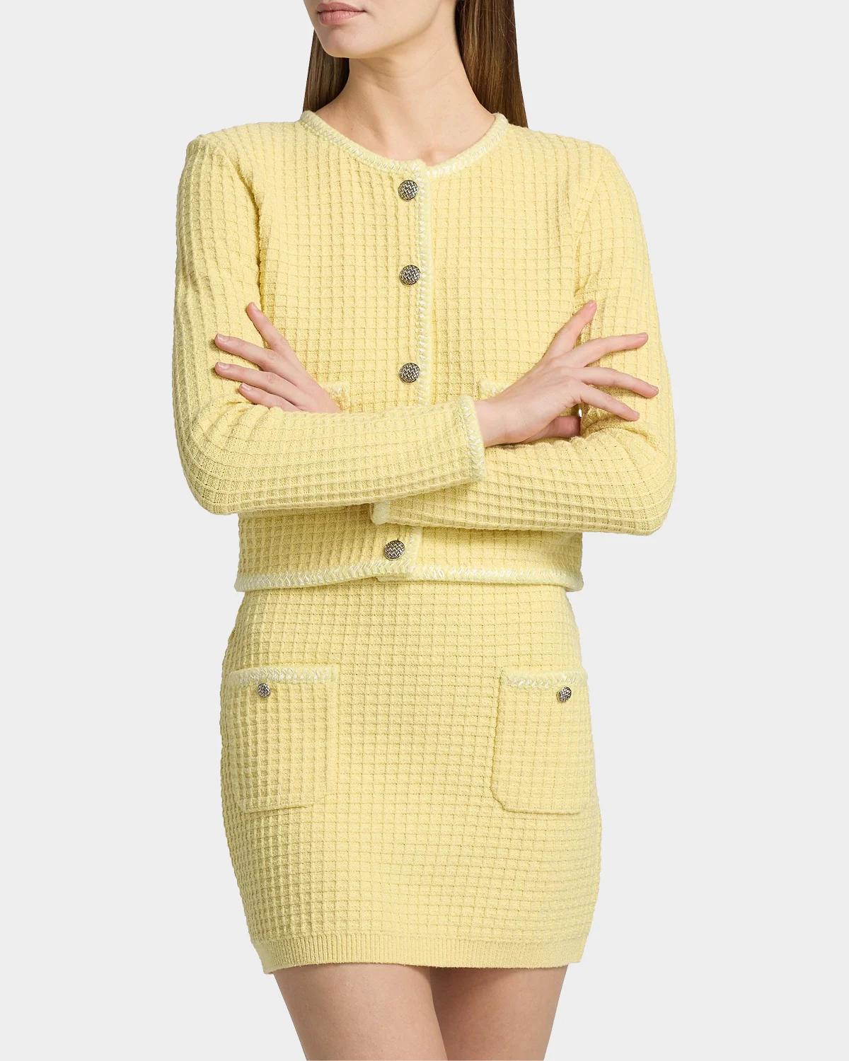 Sade Waffle-Knit Cardigan Jacket - thumbnail 4