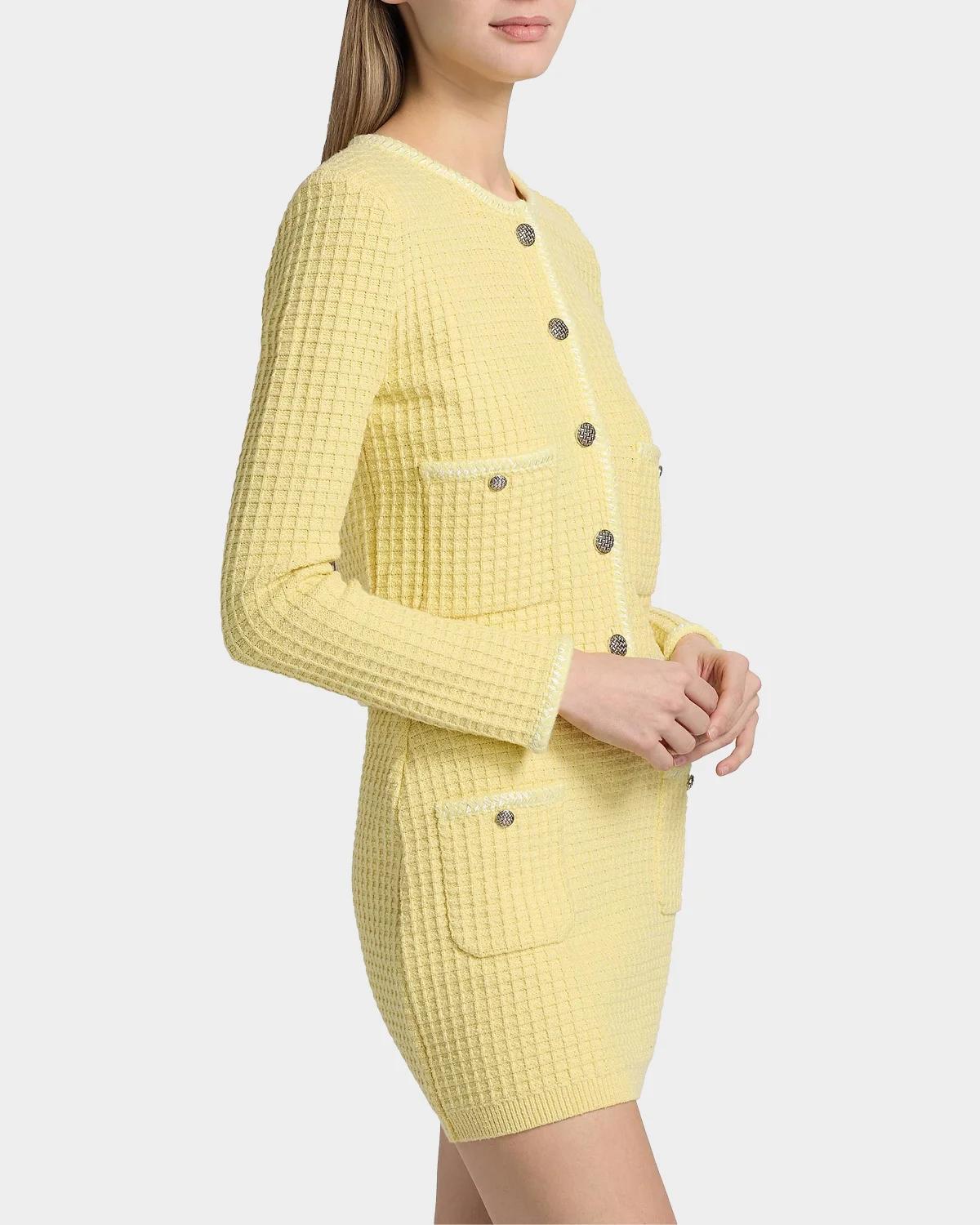 Sade Waffle-Knit Cardigan Jacket - thumbnail 6