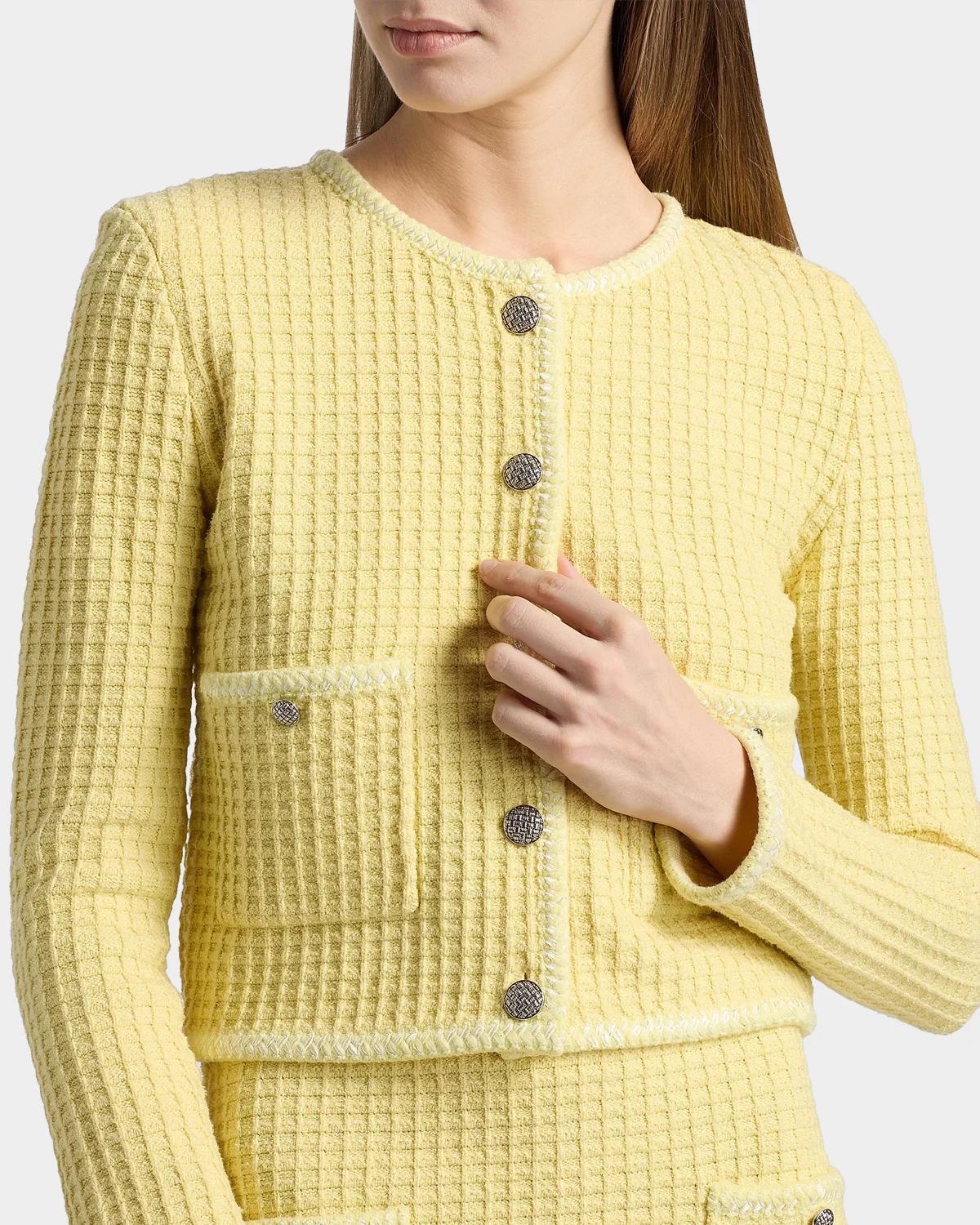 Sade Waffle-Knit Cardigan Jacket - thumbnail 7