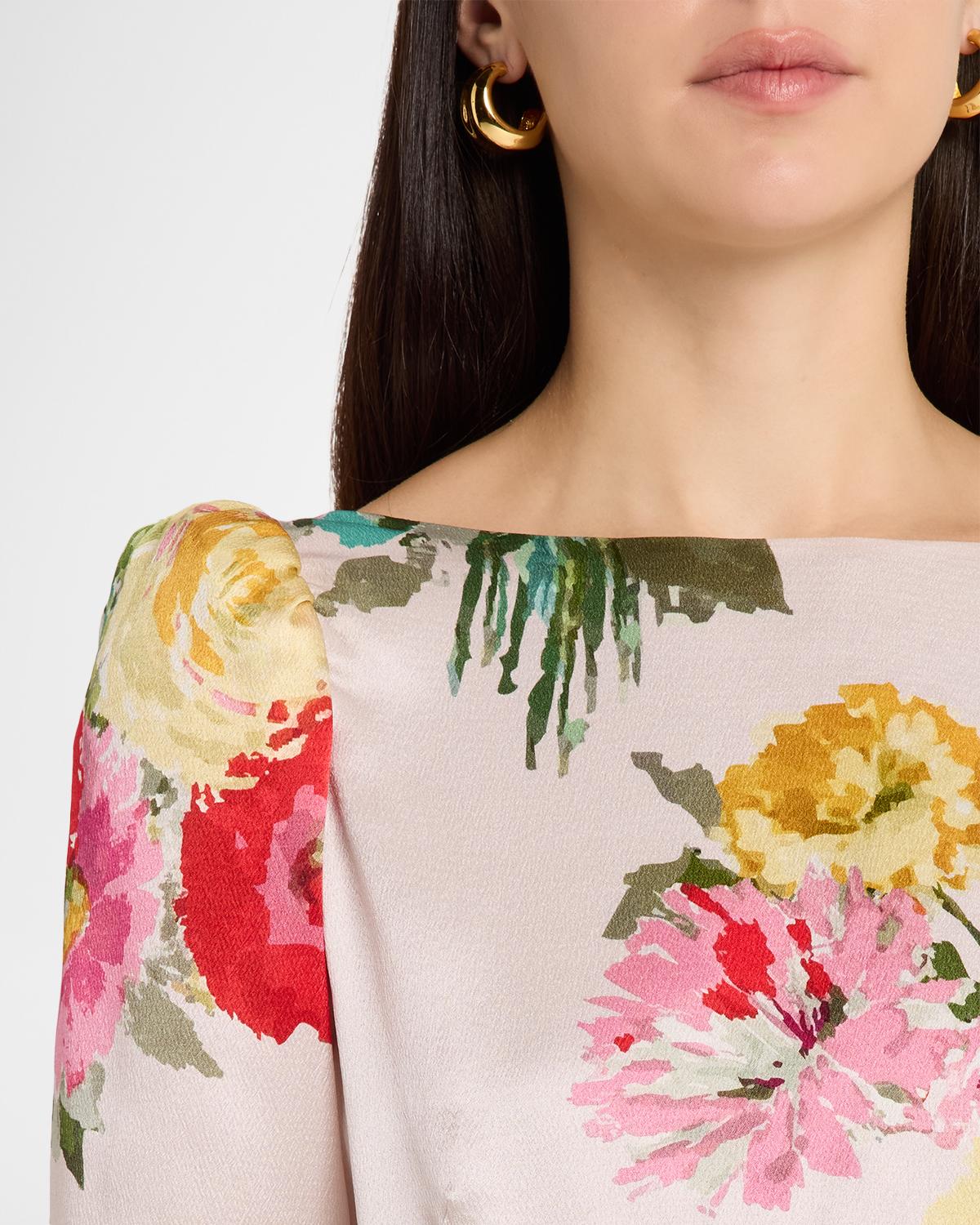 Pat Nixon Silk Belted Low-Back Column Gown - thumbnail 5