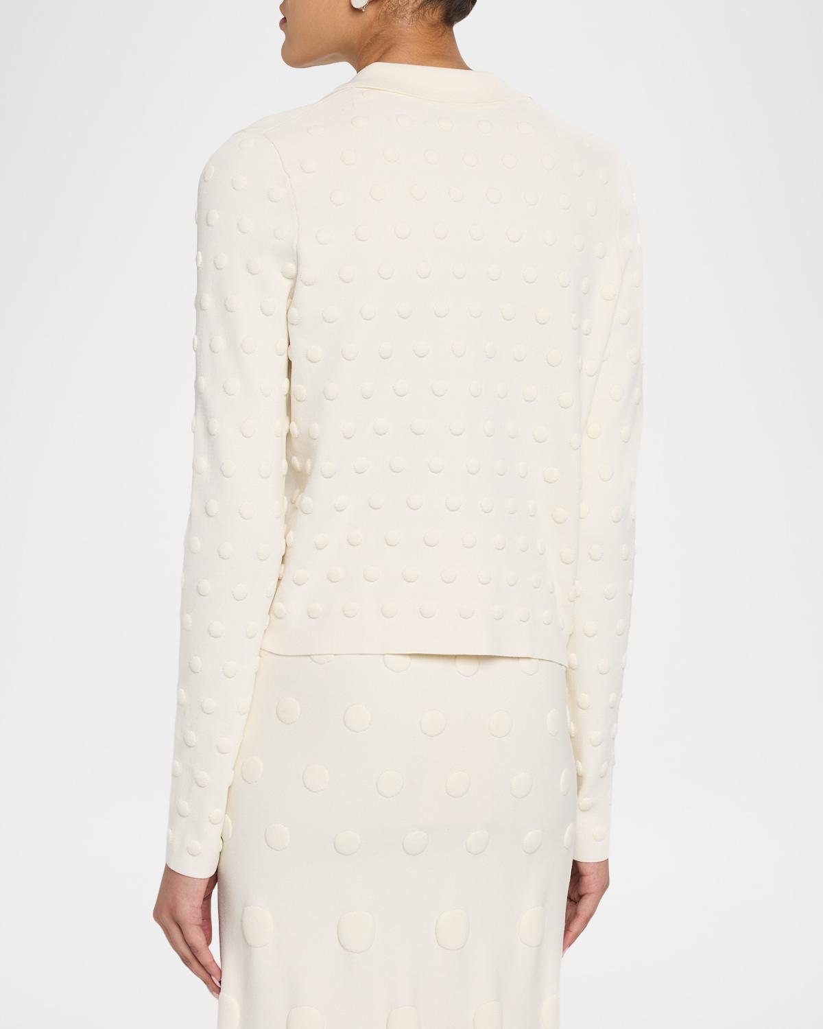 Pucker Dot Knit Collared Cardigan - thumbnail 3