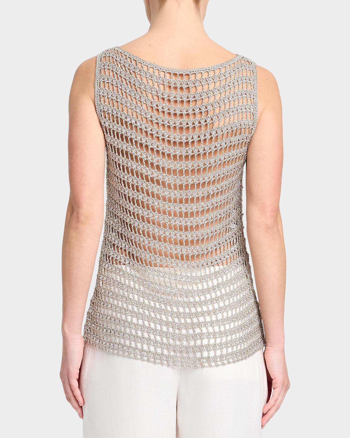 Cleo Metallic Crochet Tank - thumbnail 2