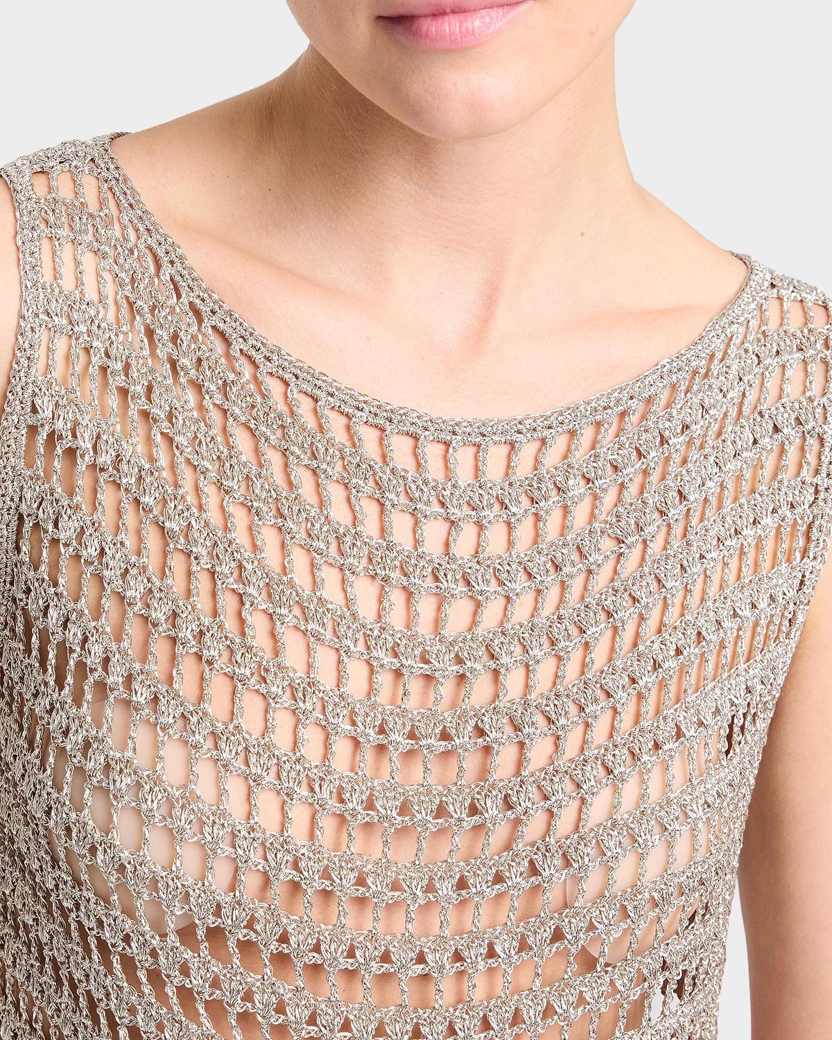 Cleo Metallic Crochet Tank - thumbnail 6
