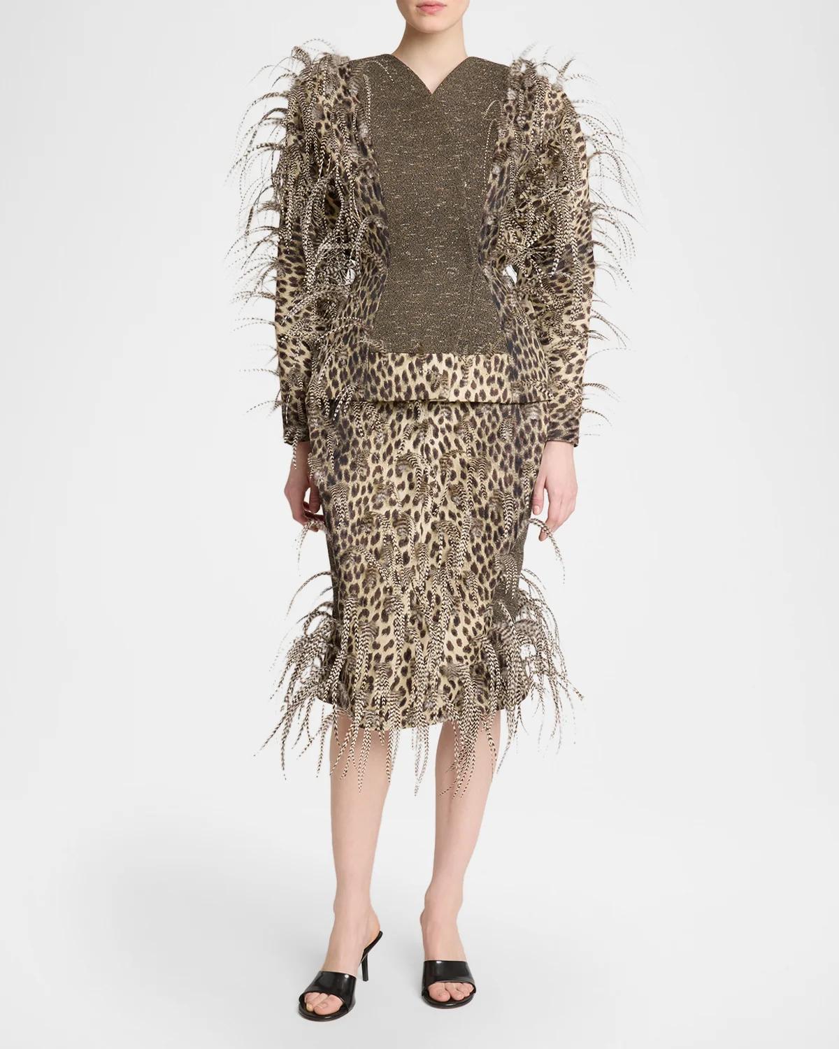 The Paloma Leopard-Print Embellished Waisted Jacket - thumbnail 2