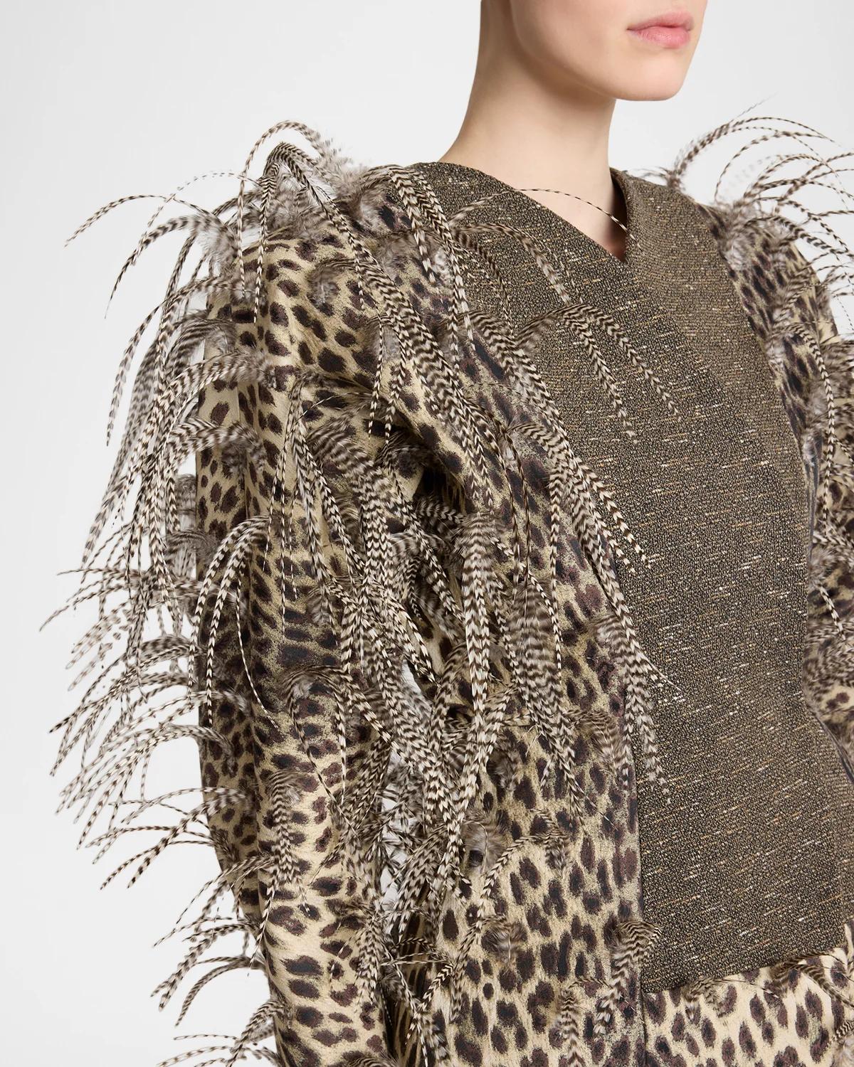 The Paloma Leopard-Print Embellished Waisted Jacket - thumbnail 5