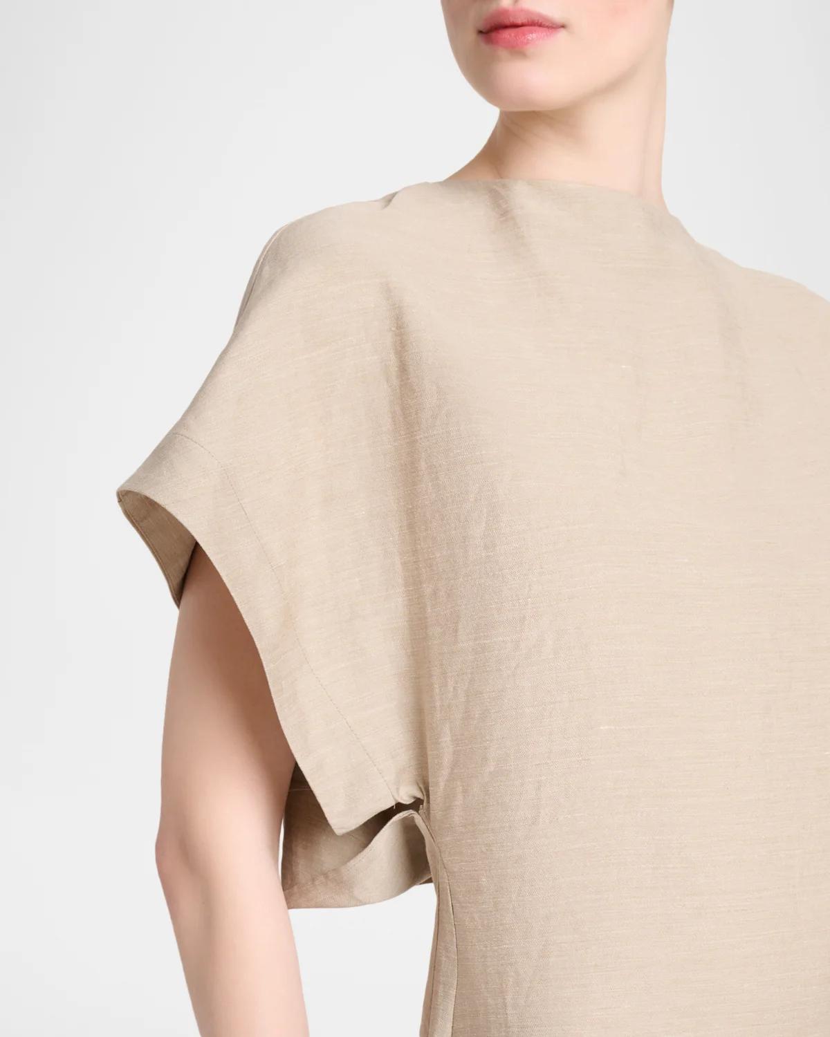La Robe Poisson Linen-Blend Midi Dress - thumbnail 5