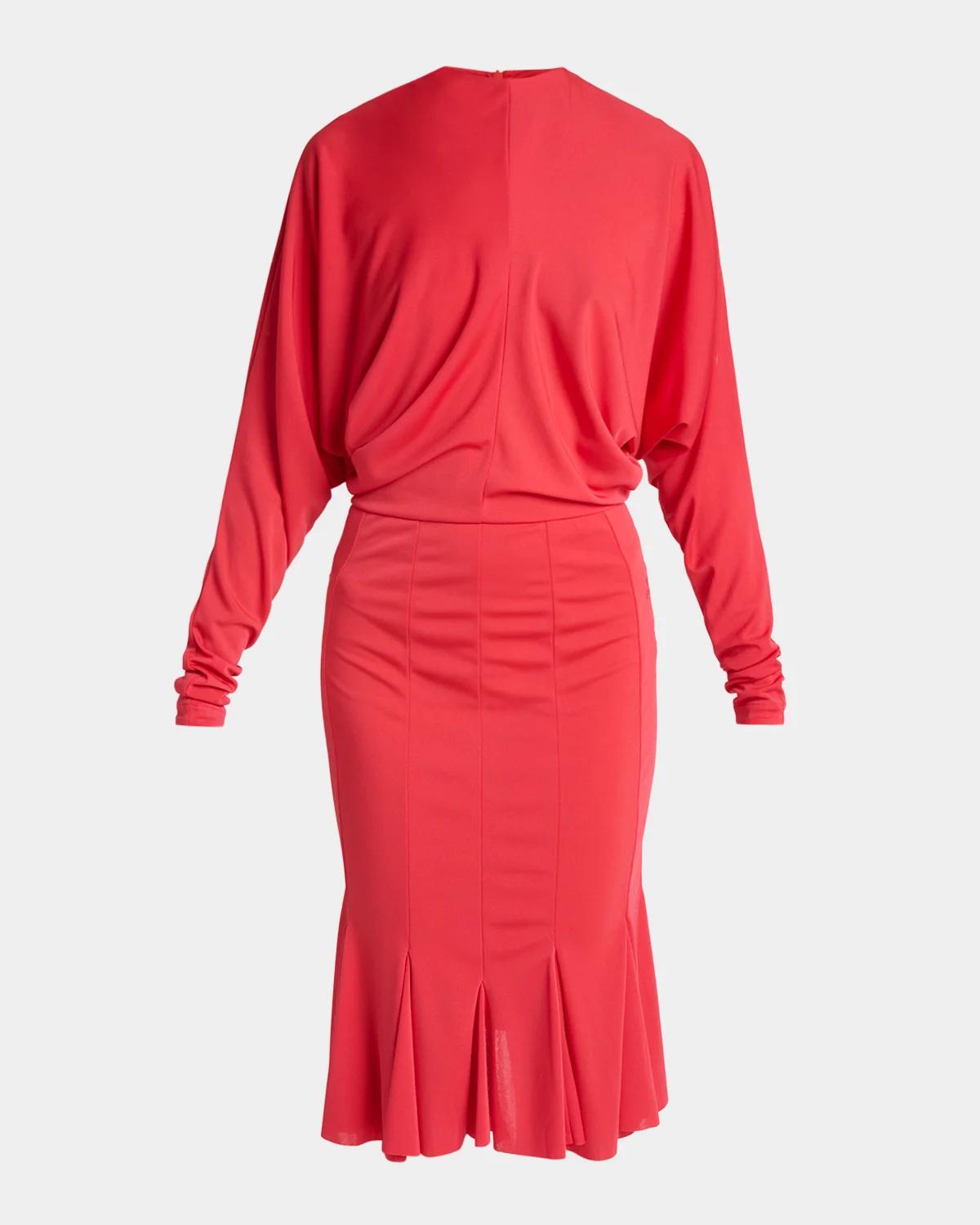 Losange Flounce Midi Dress