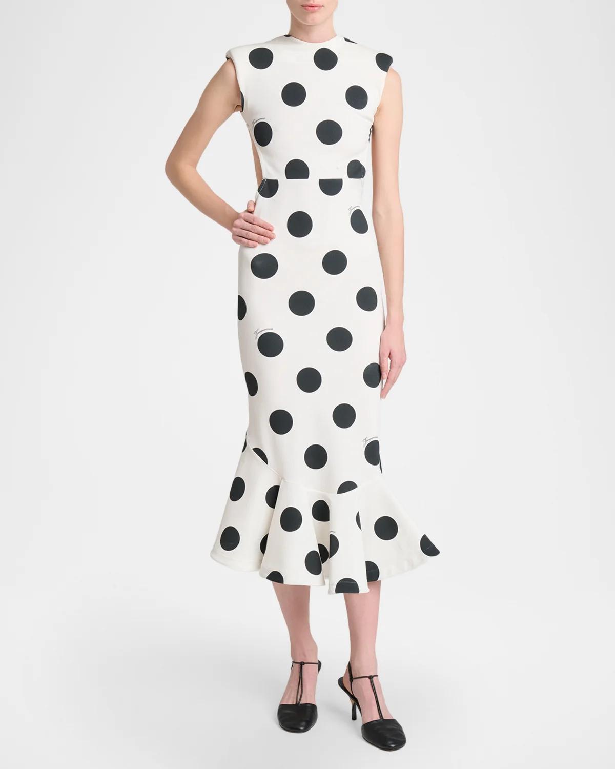 Palmier Pois Polka Dot Midi Dress - thumbnail 4