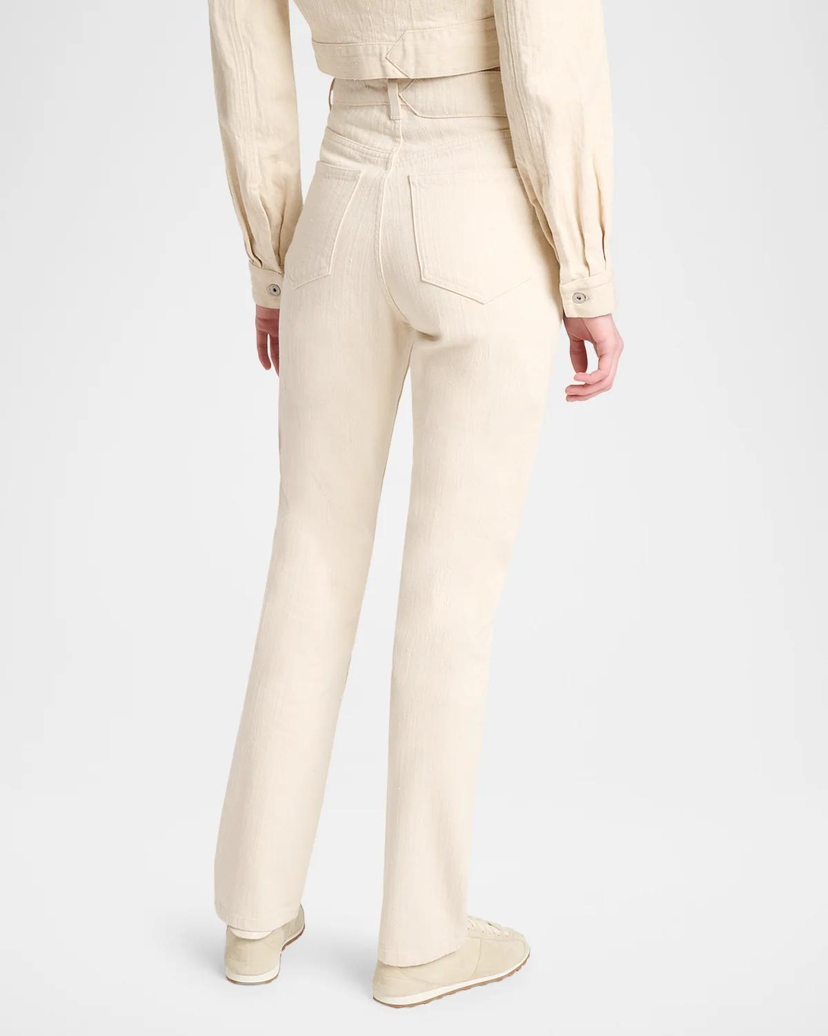 Le De-Nimes Textured Straight-Leg Jeans - thumbnail 3