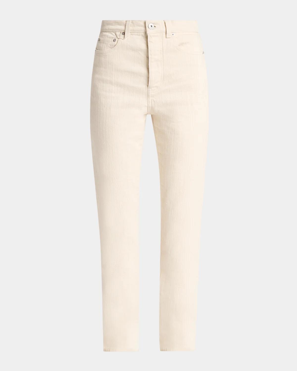 Le De-Nimes Textured Straight-Leg Jeans