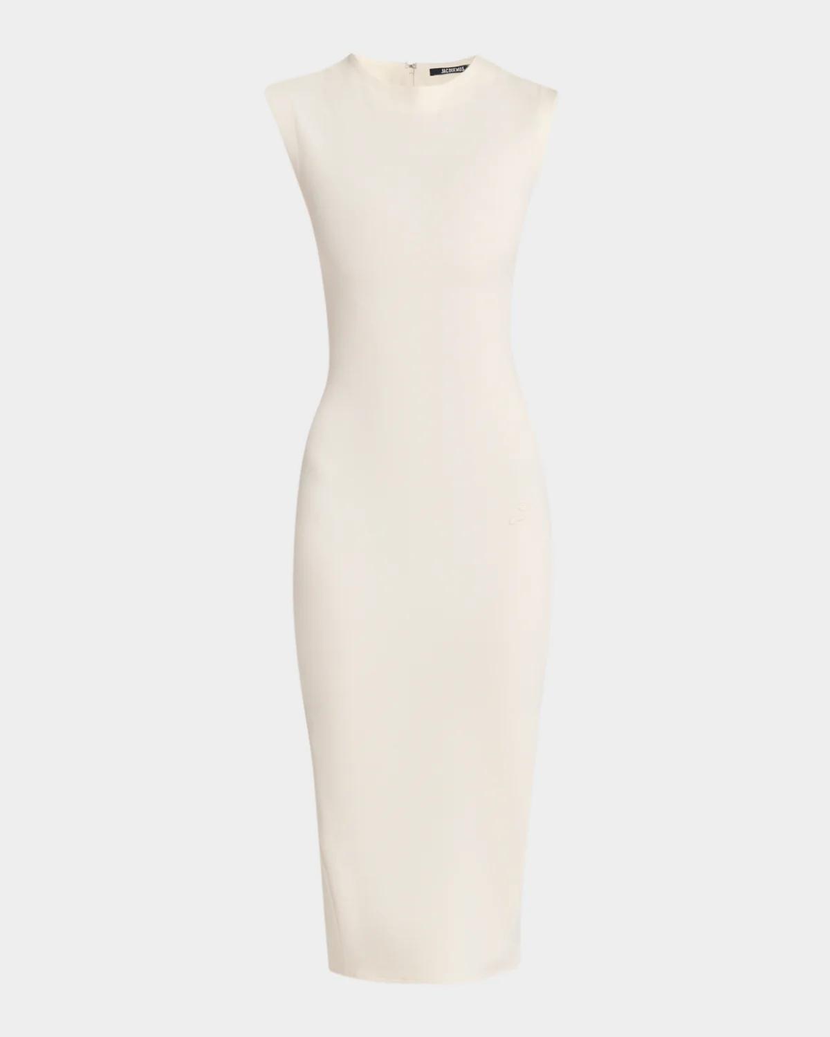 La Robe Alba Ruched-Back Body-Con Midi Dress