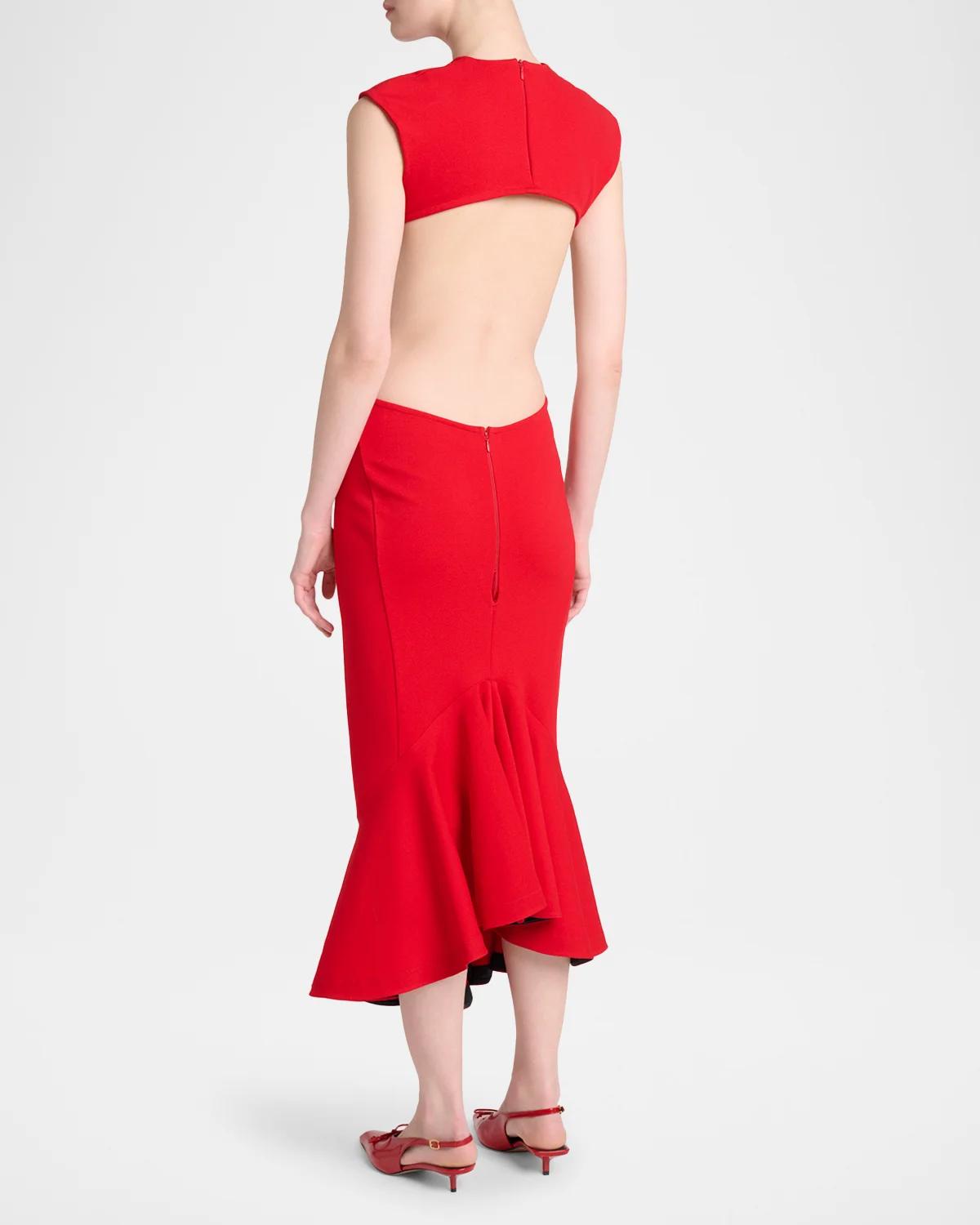 La Robe Palmier Open-Back Jersey Midi Dress - thumbnail 3