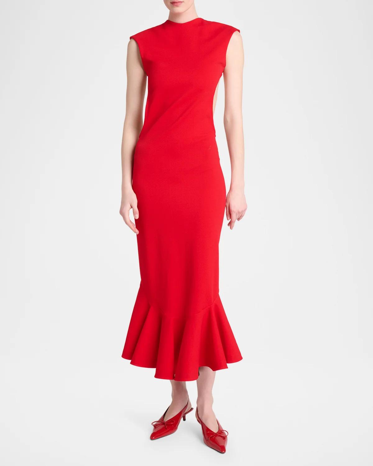 La Robe Palmier Open-Back Jersey Midi Dress - thumbnail 4