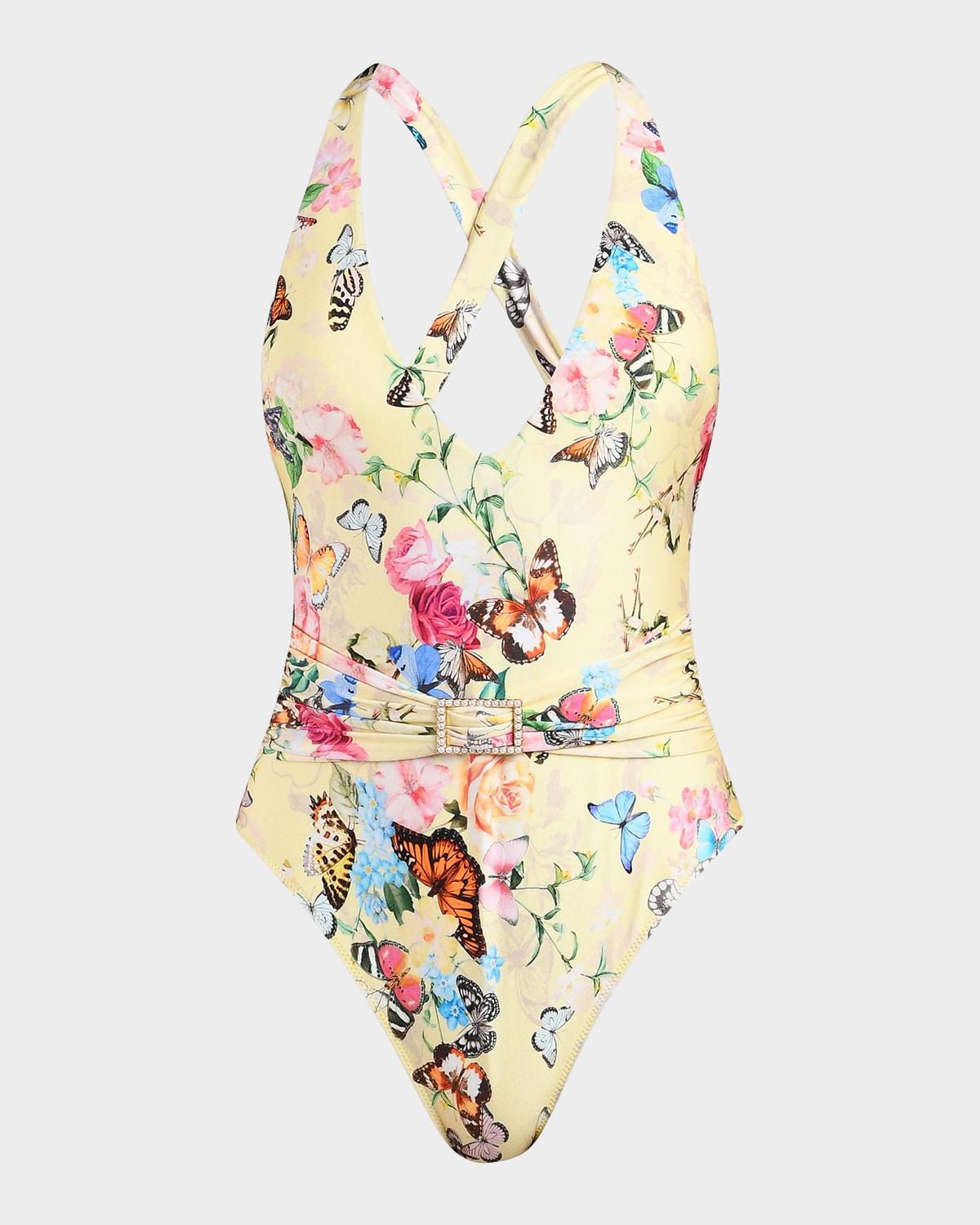 Garden Butterflies Lisa Printed One-Piece Swimsuit