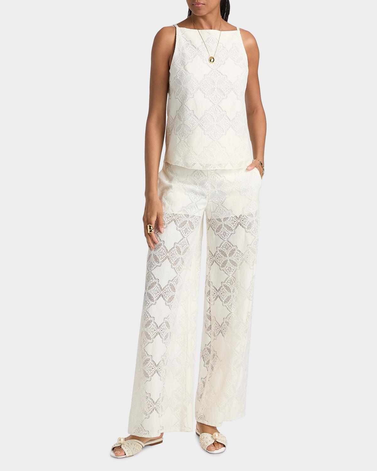 Ravi Jacquard Lace Wide-Leg Pants - thumbnail 2