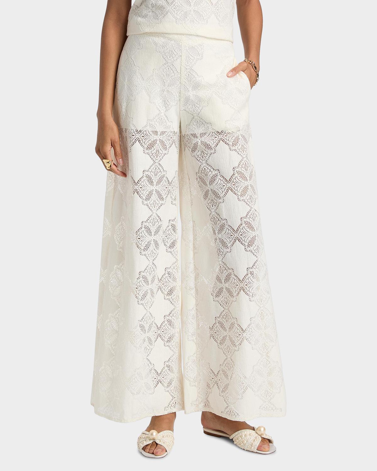 Ravi Jacquard Lace Wide-Leg Pants - thumbnail 4