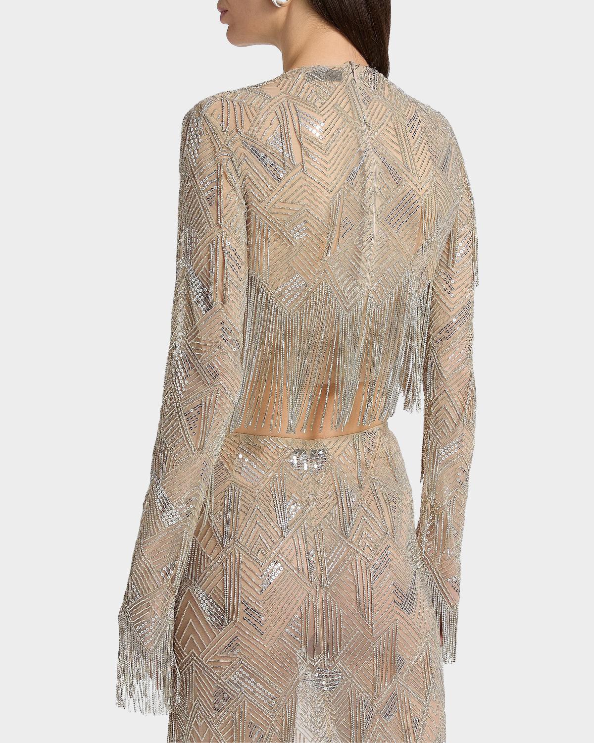Geometric Crystal Fringe Crop Top - thumbnail 3