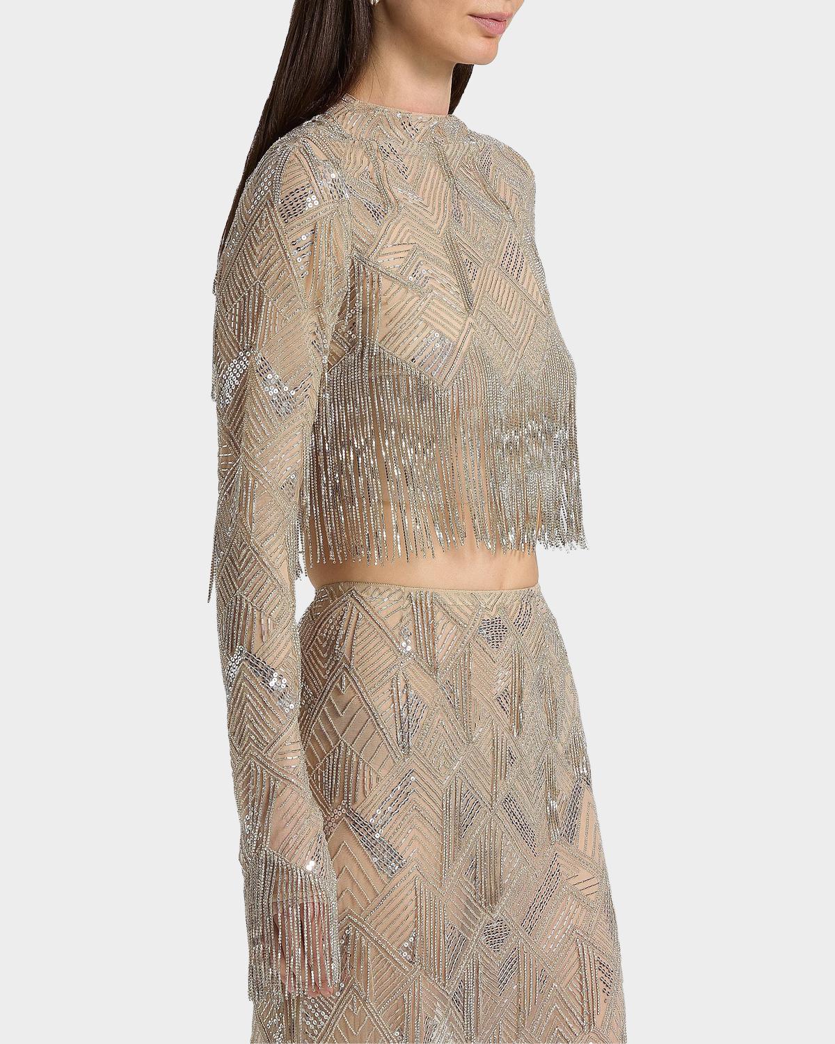 Geometric Crystal Fringe Crop Top - thumbnail 6