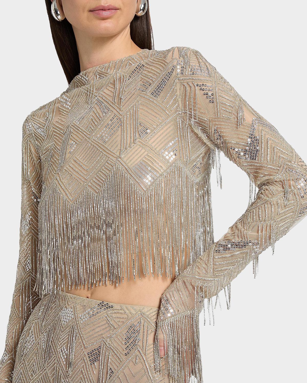 Geometric Crystal Fringe Crop Top - thumbnail 7
