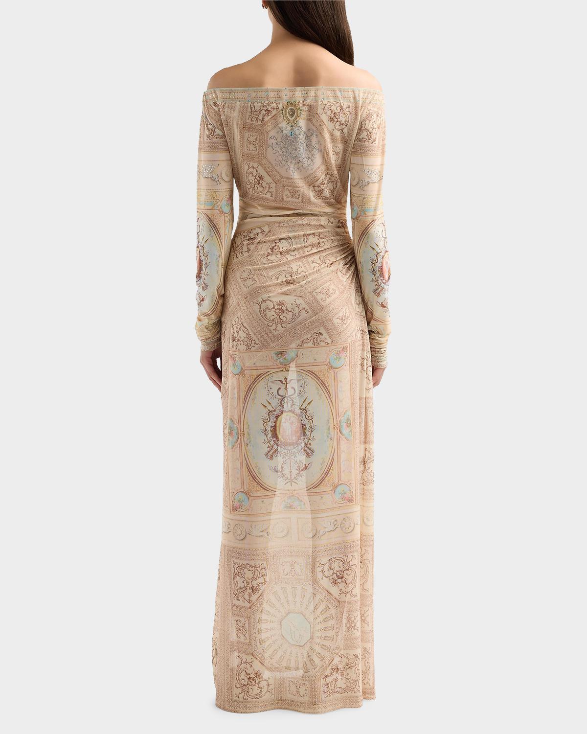 Gathered Mesh Jersey Off-The-Shoulder Dress - thumbnail 3