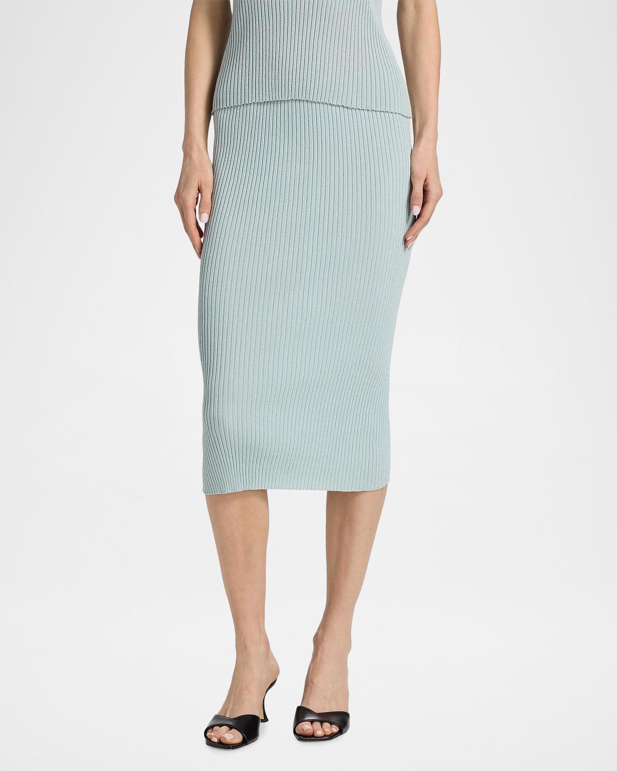 Blake Rib-Knit Pencil Midi Skirt - thumbnail 4