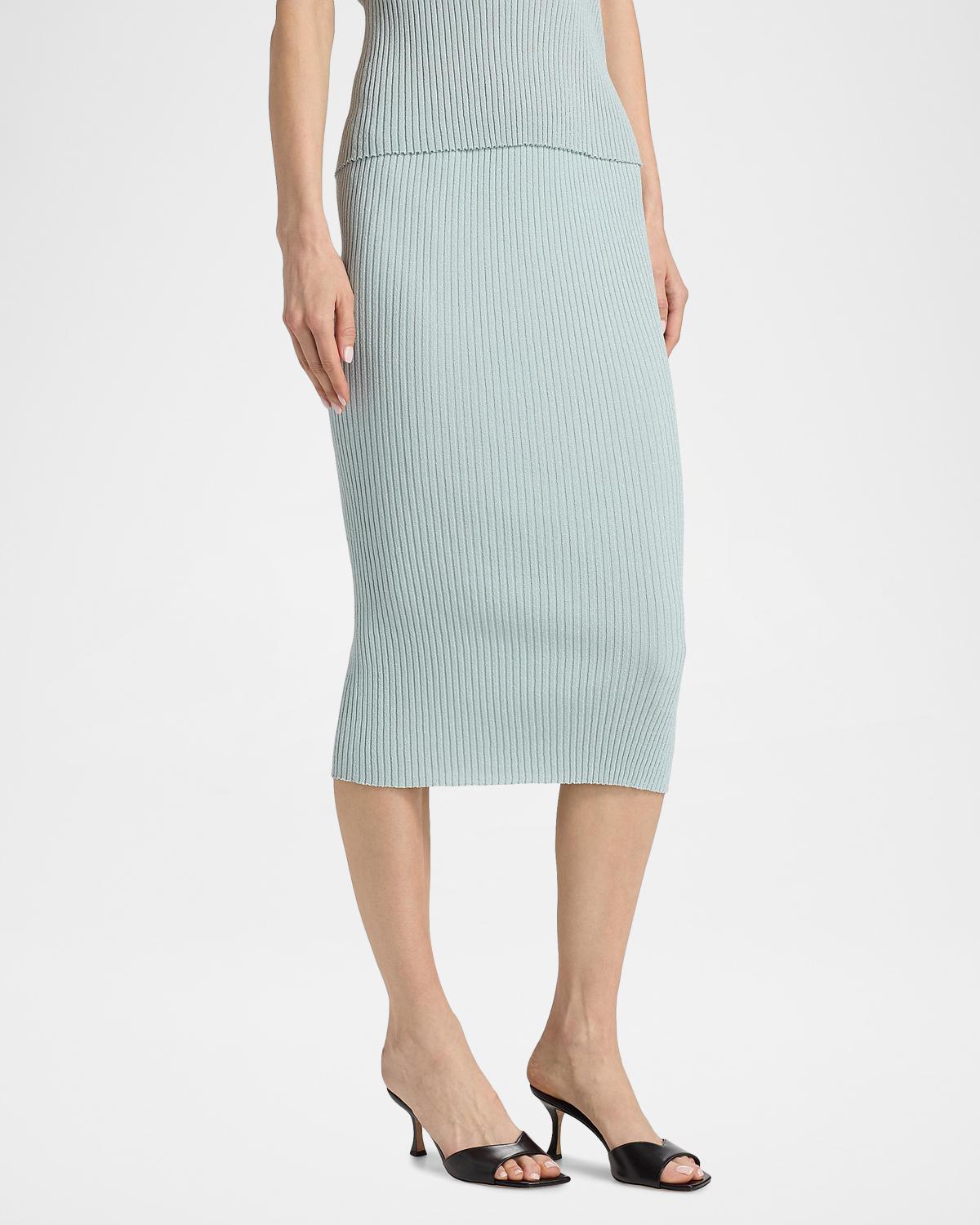 Blake Rib-Knit Pencil Midi Skirt - thumbnail 6