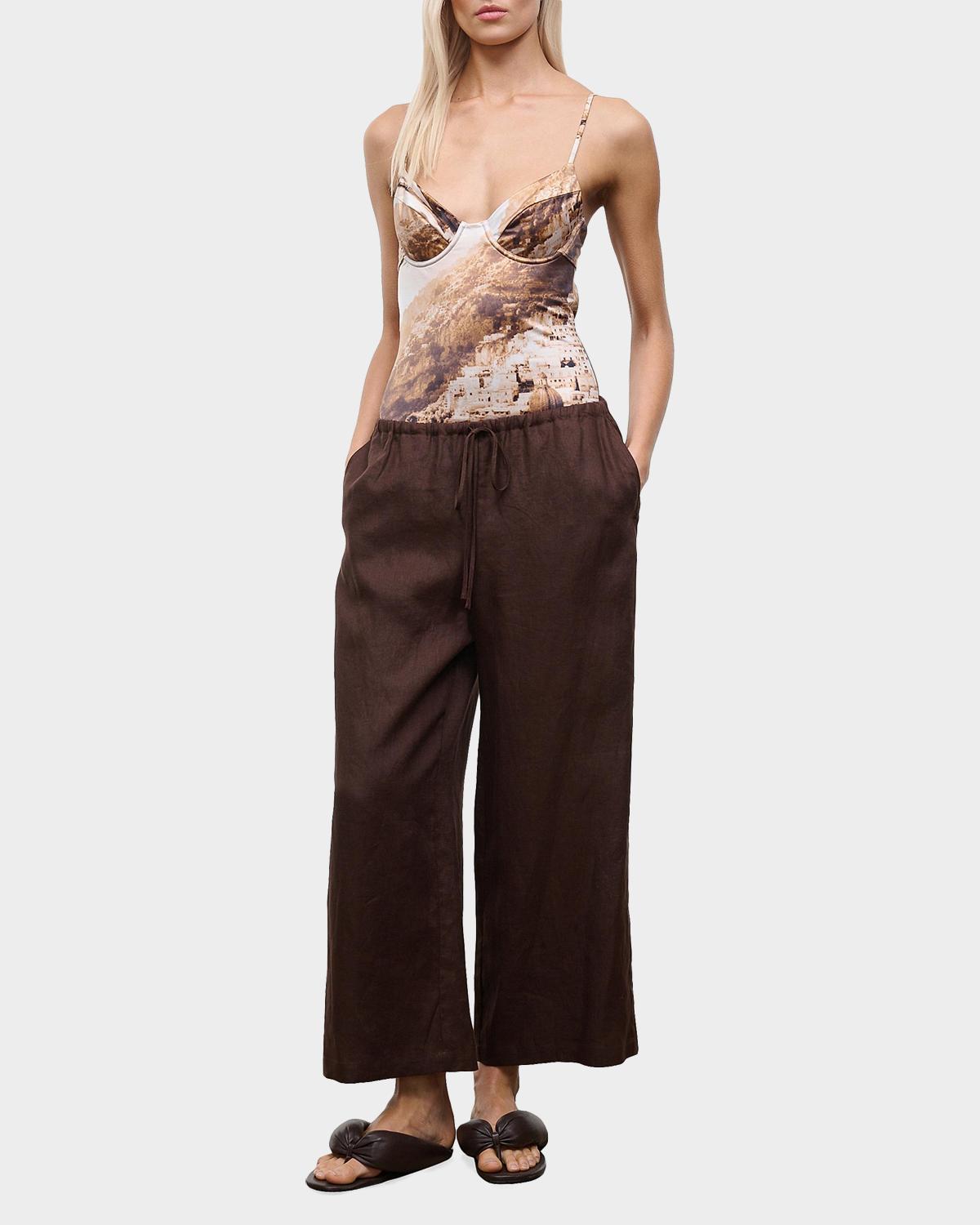 Mateo Linen Crop Pants - thumbnail 2