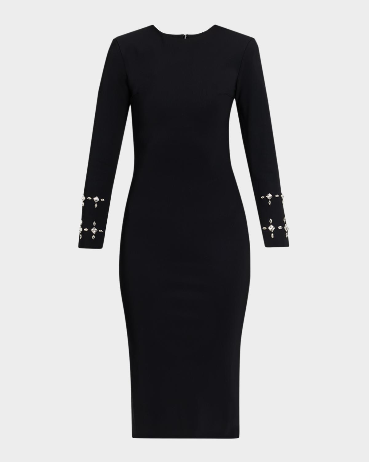Klara Crystal-Embellished Bodycon Midi Dress