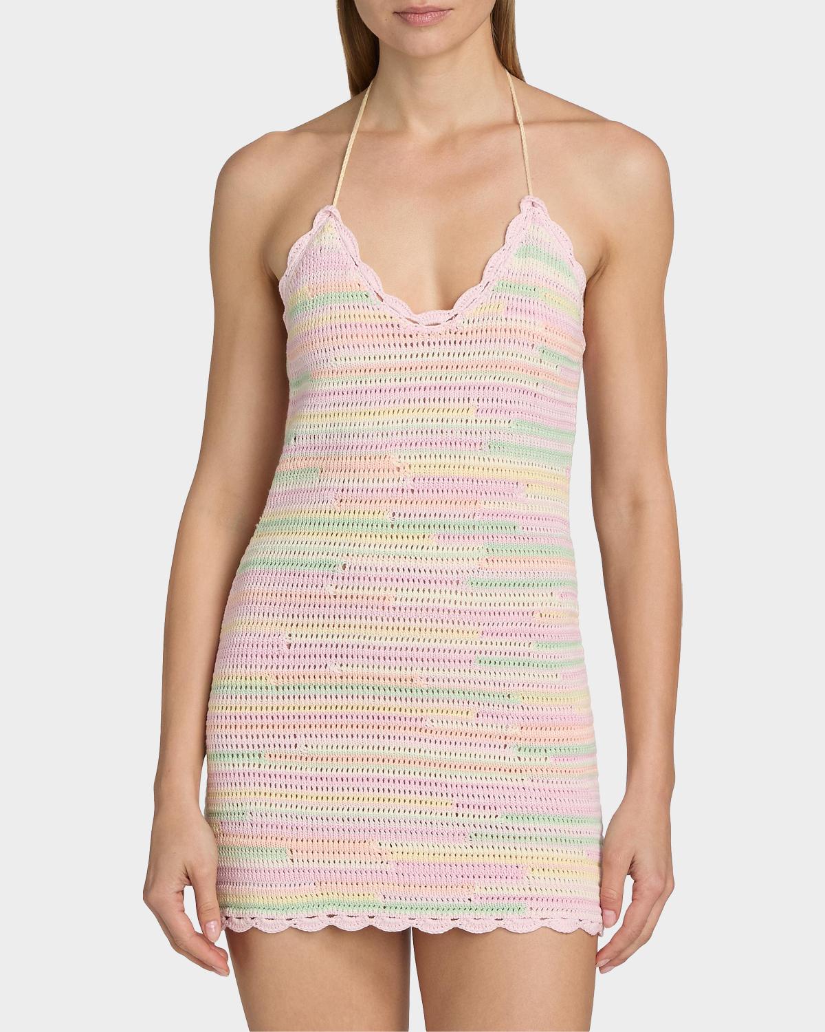 Zoa Halterneck Cotton -A-Line Minidress - thumbnail 4