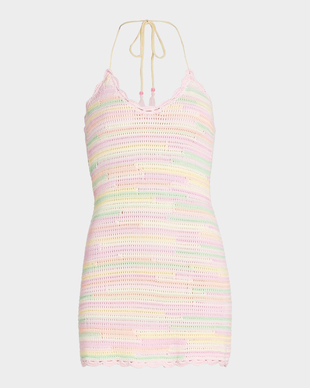 Zoa Halterneck Cotton -A-Line Minidress