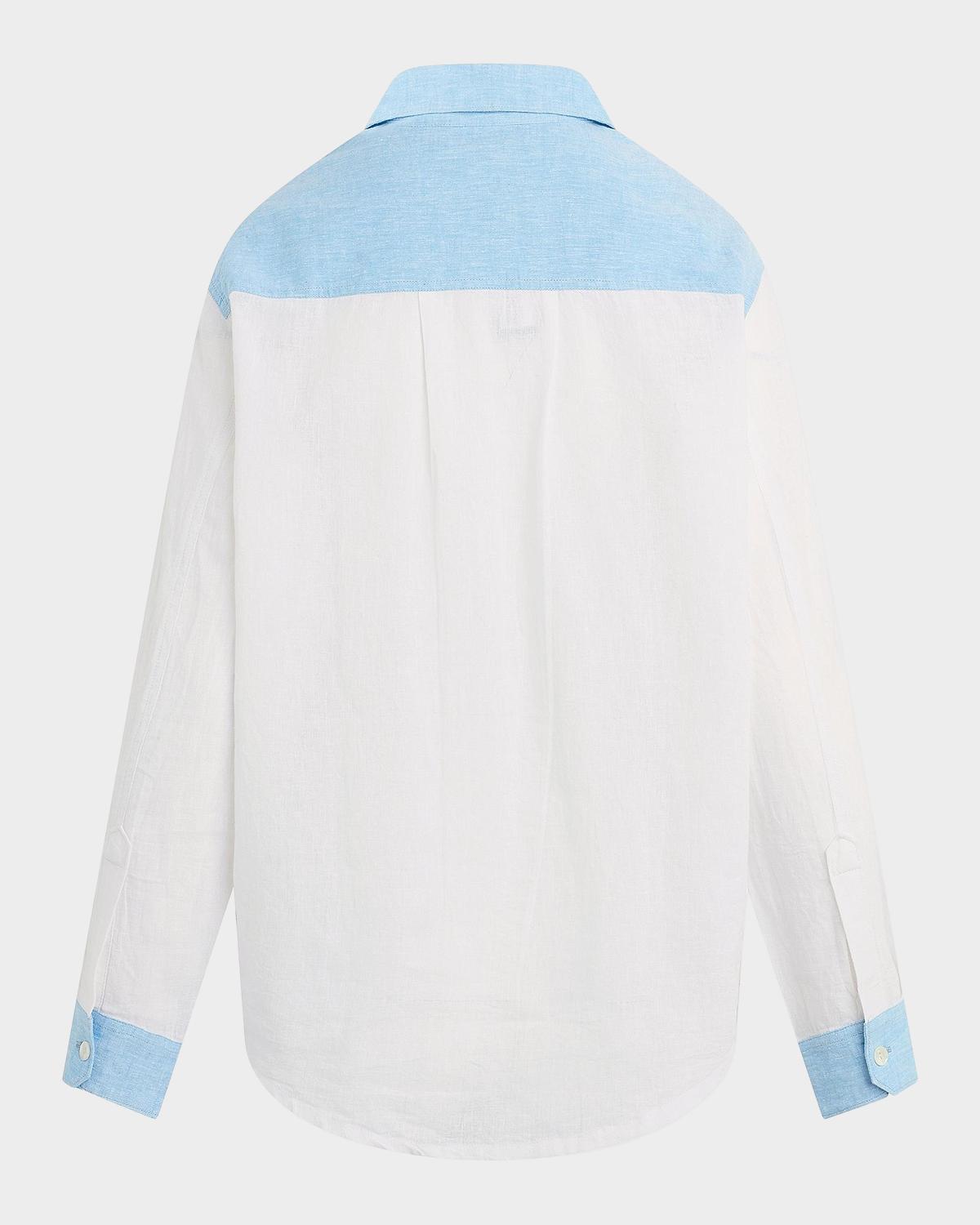 Oversized Linen Button-Front Shirt - thumbnail 5