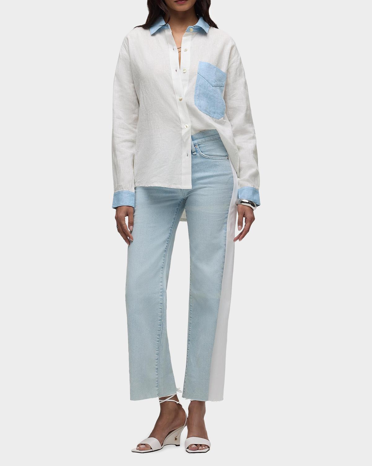 Rosie Spliced Wide-Leg Ankle Jeans - thumbnail 2