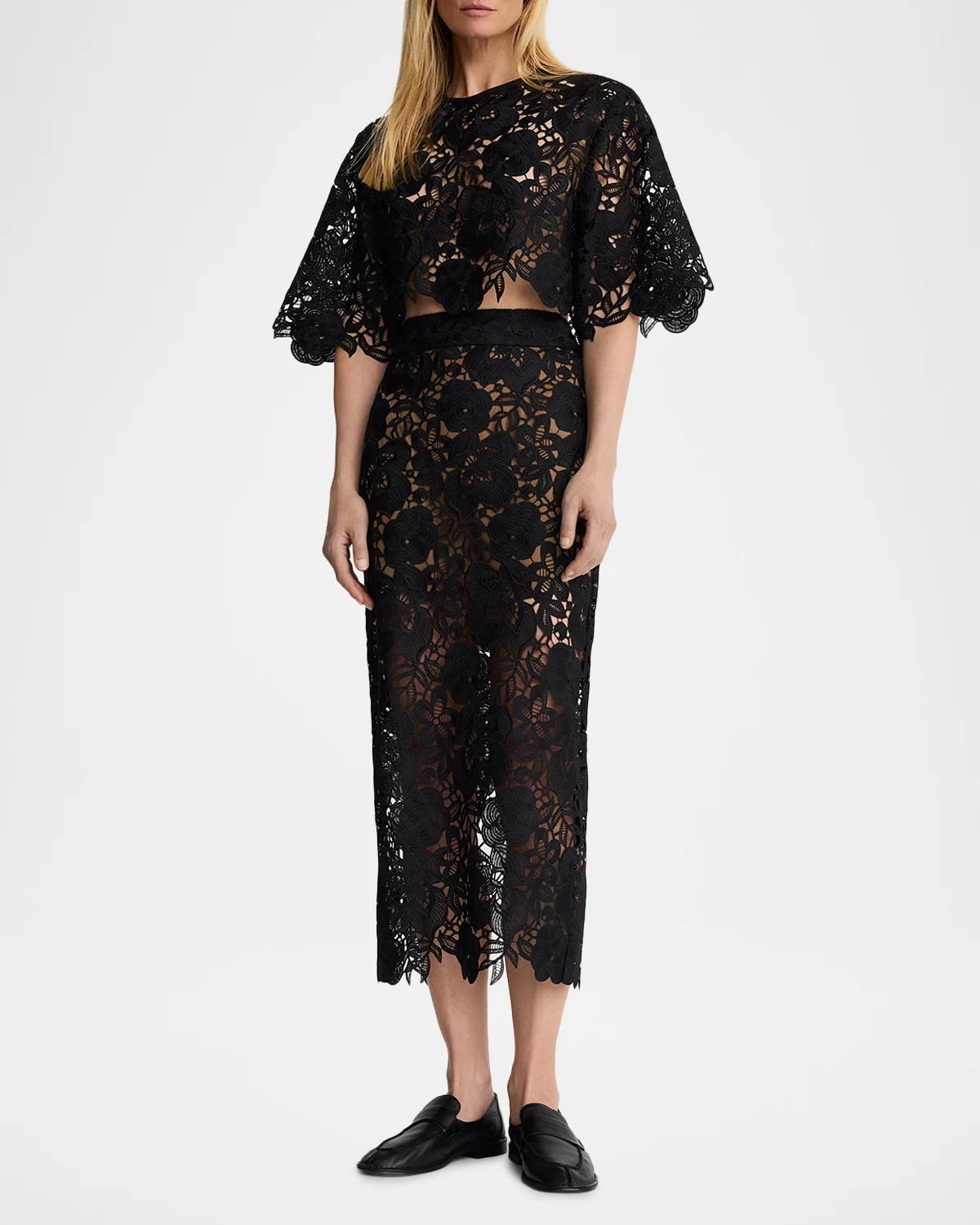 Guipure Lace Pencil Skirt - thumbnail 2