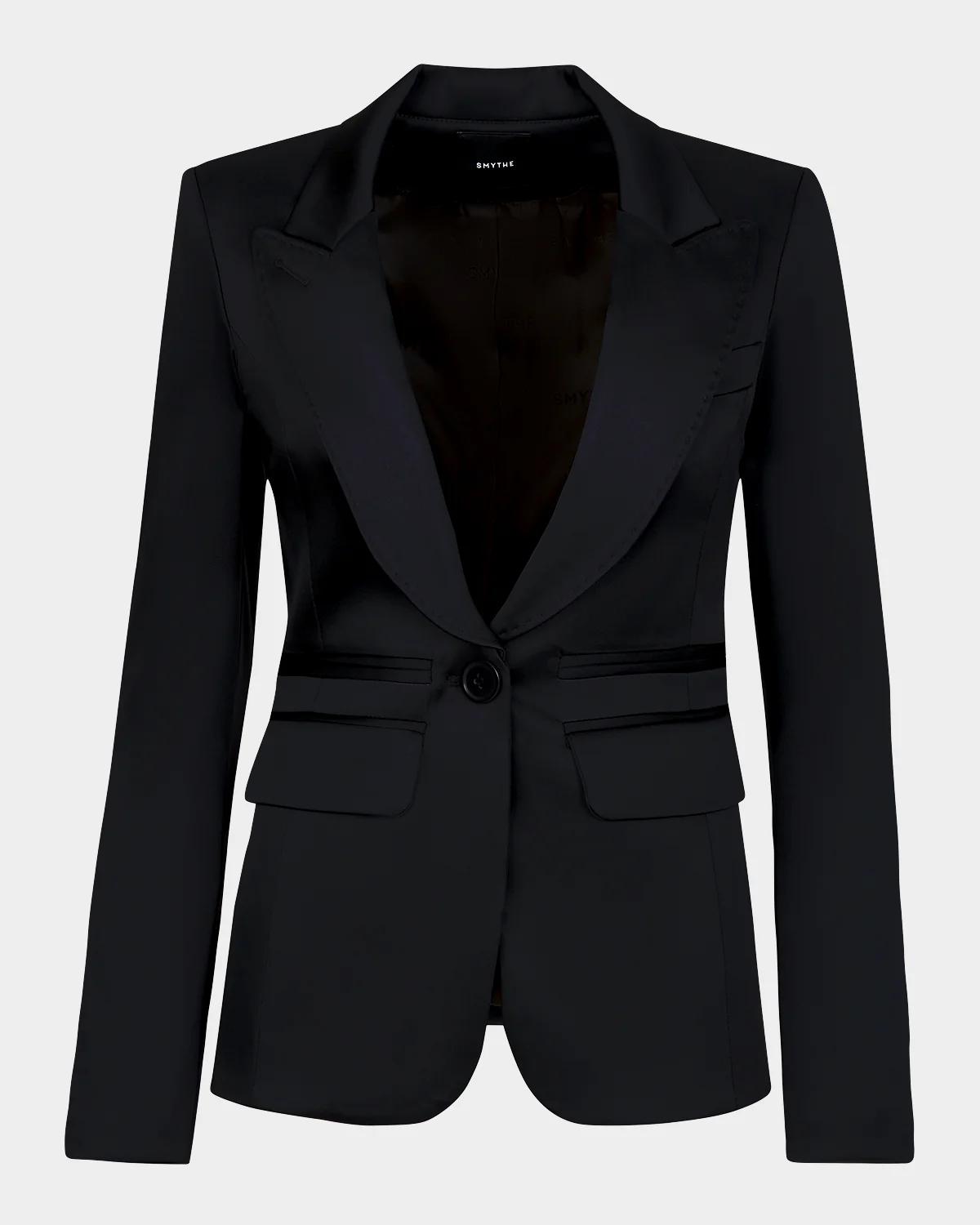 Tuxedo Peak-Lapel Stretch Blazer