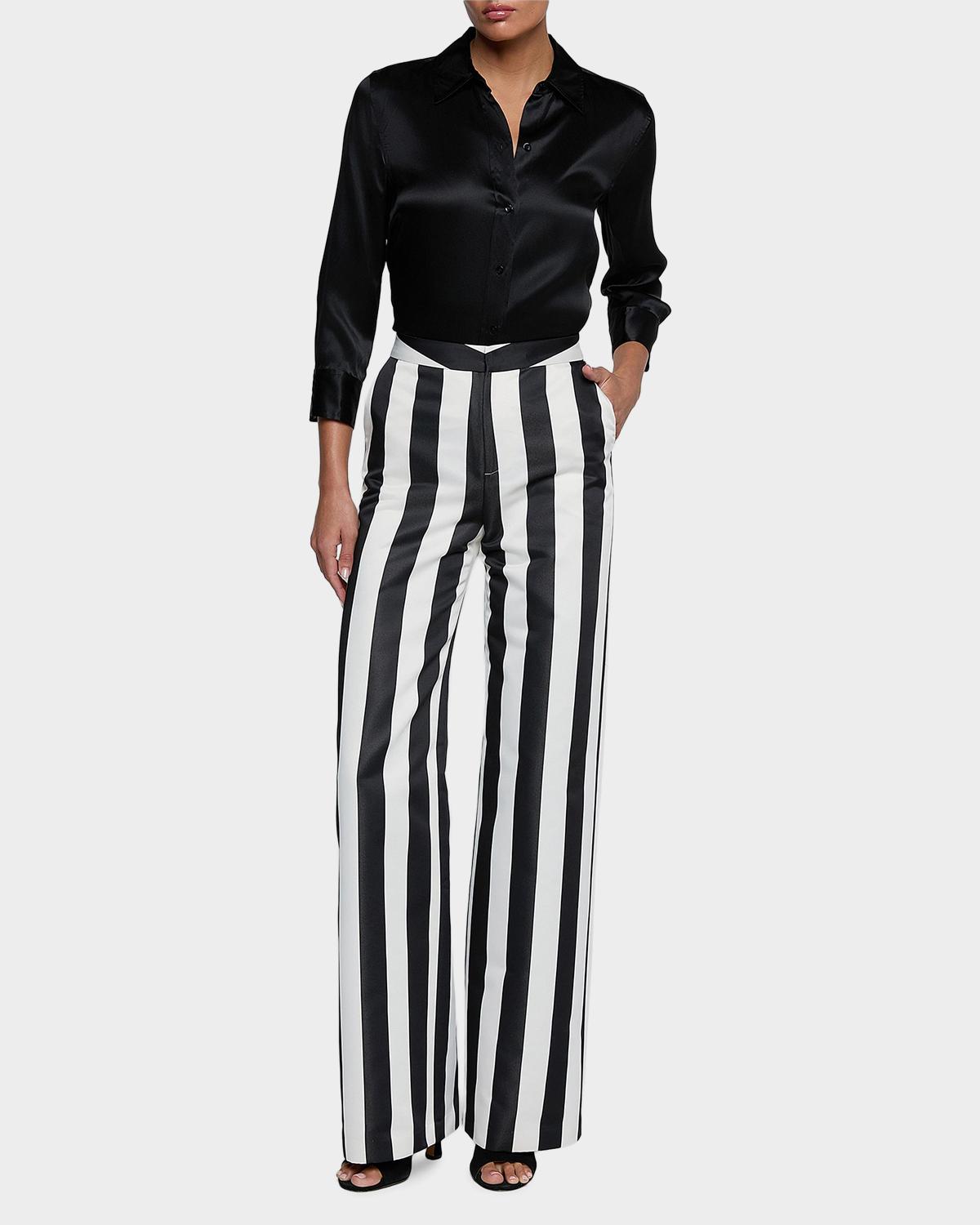 Livvy Striped Straight-Leg Trousers - thumbnail 2