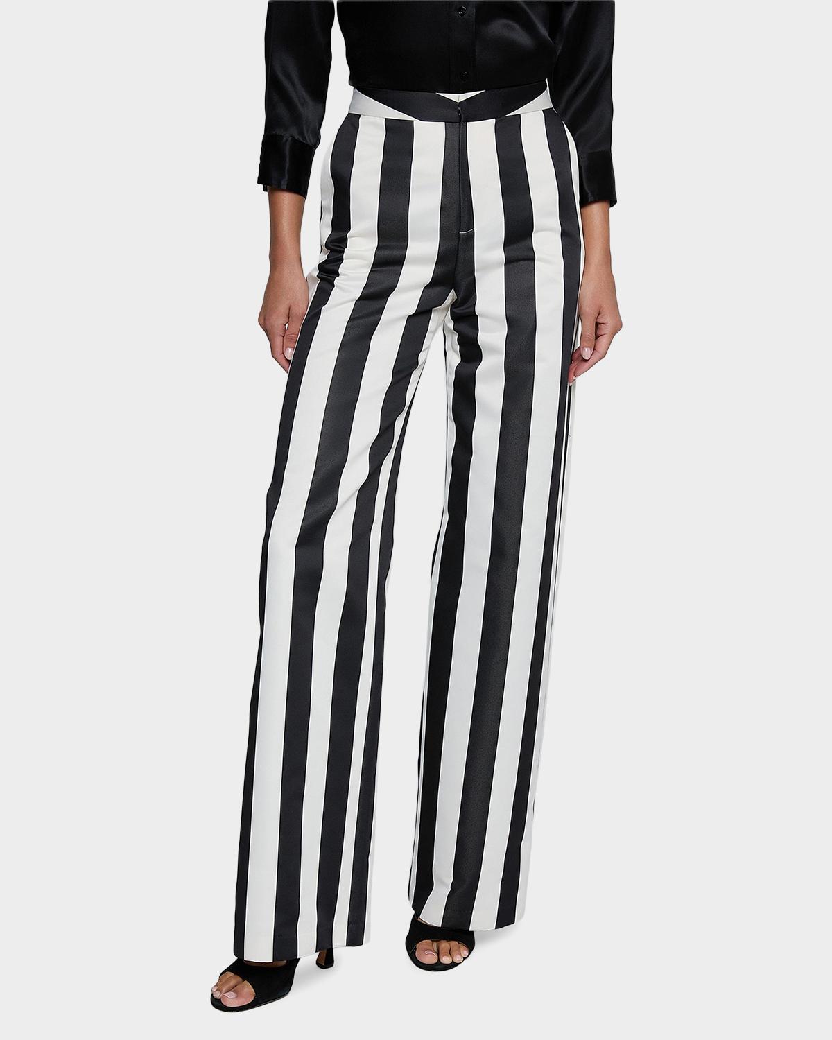 Livvy Striped Straight-Leg Trousers - thumbnail 4