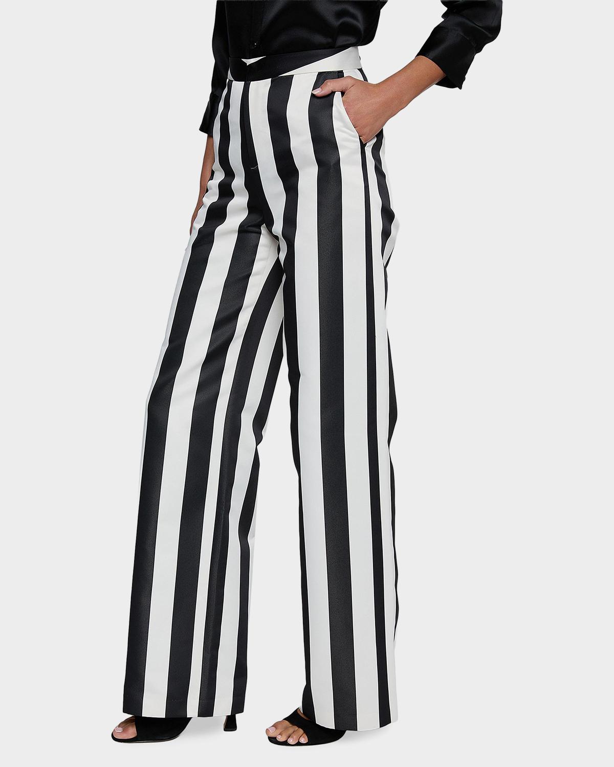 Livvy Striped Straight-Leg Trousers - thumbnail 5