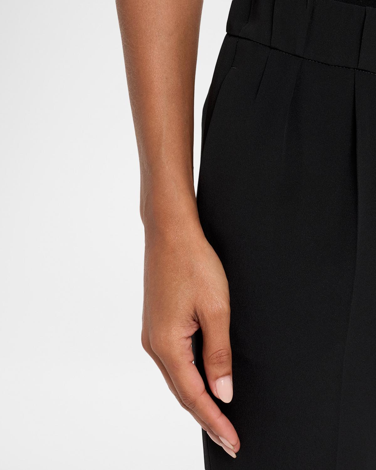 Silk Crepe Slim-Leg Ankle Pull-On Pants - thumbnail 10