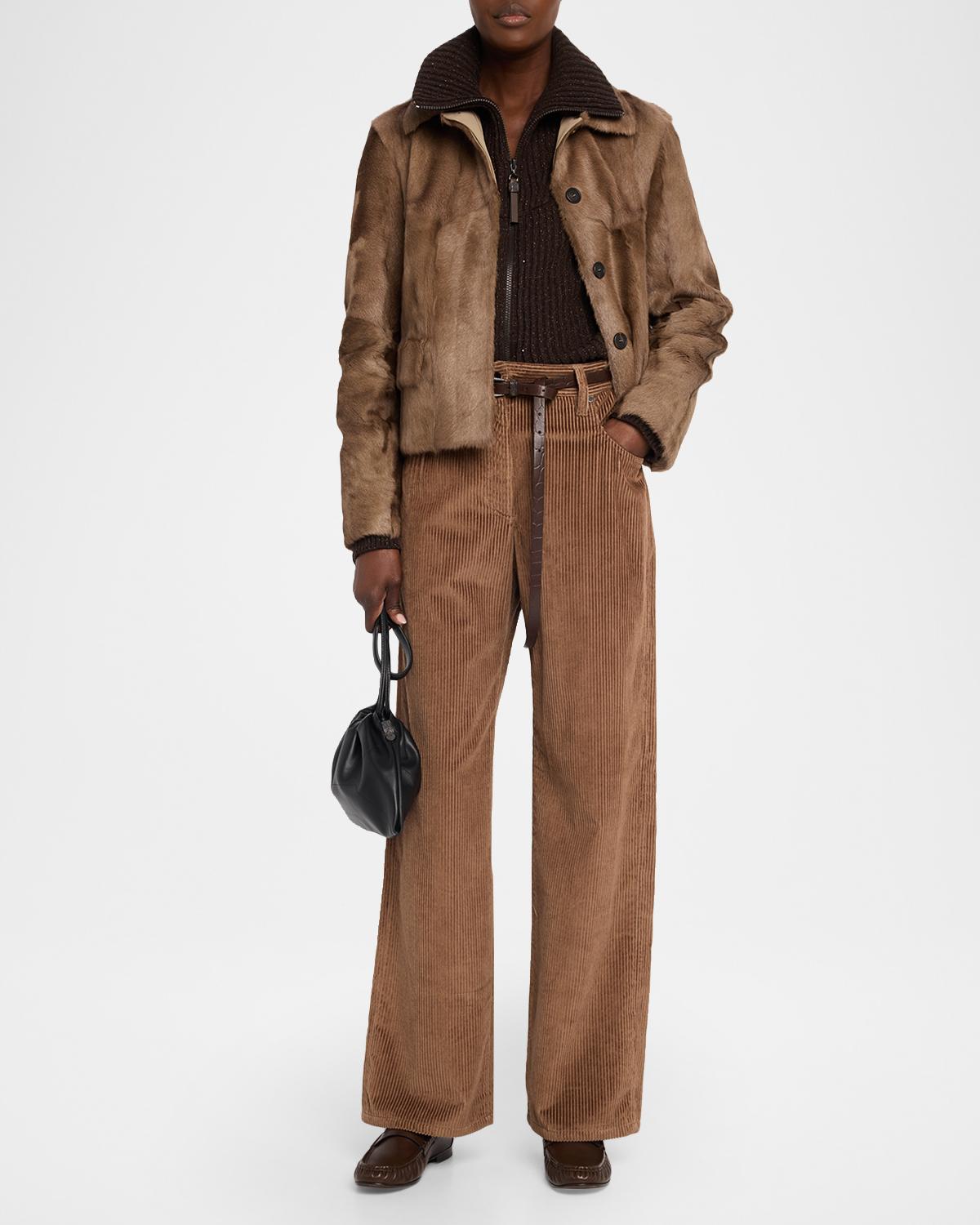Capretta Goat Shearling Single-Breasted Jacket - thumbnail 2